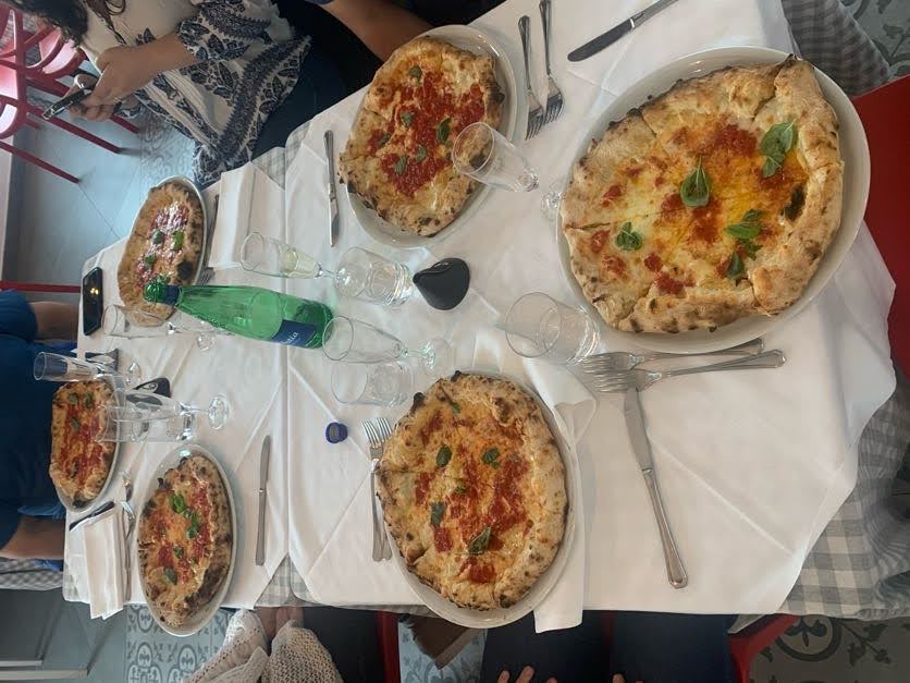 Our completed pizzas